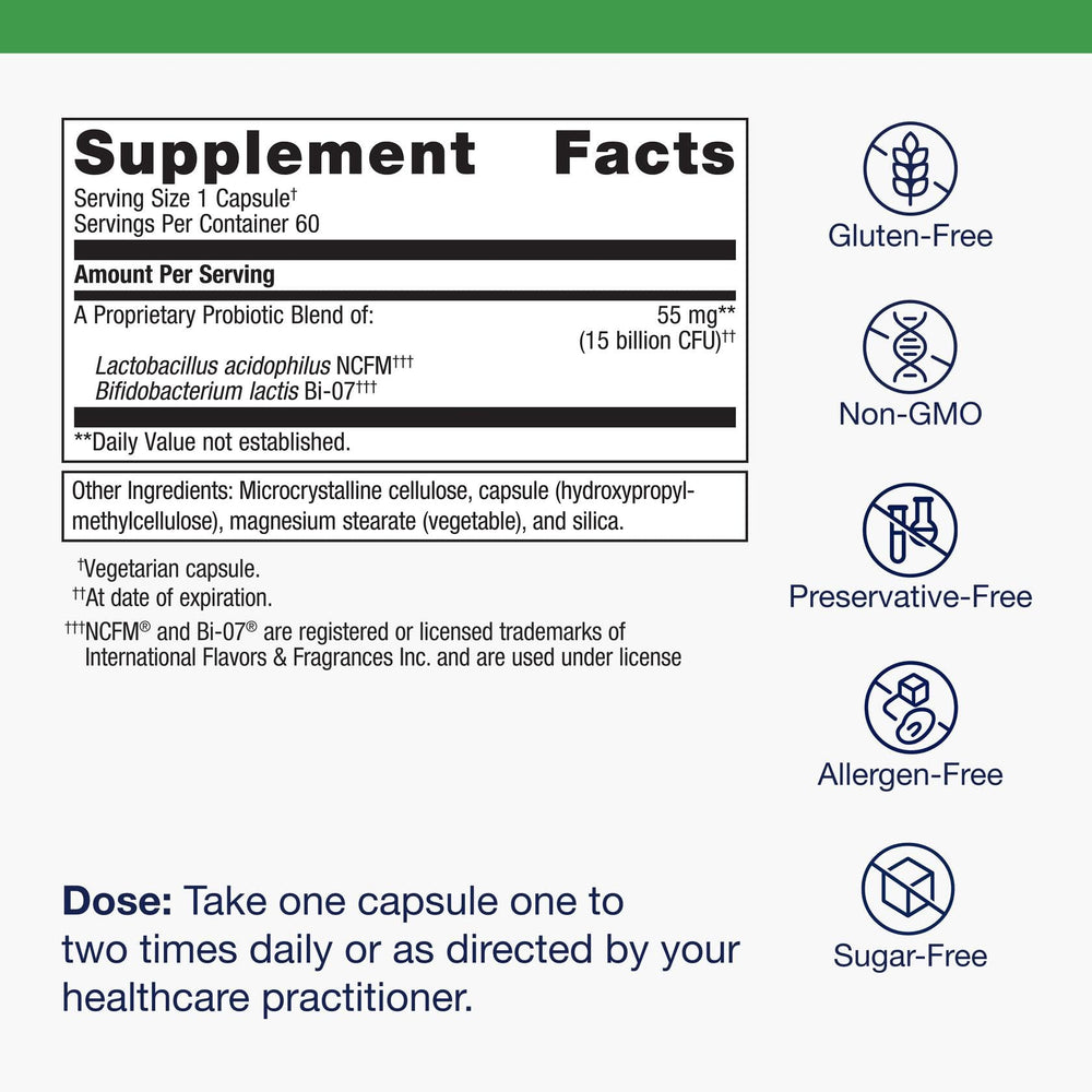 Metagenics UltraFlora Balance daily-dose image illustrates convenient daily use.
