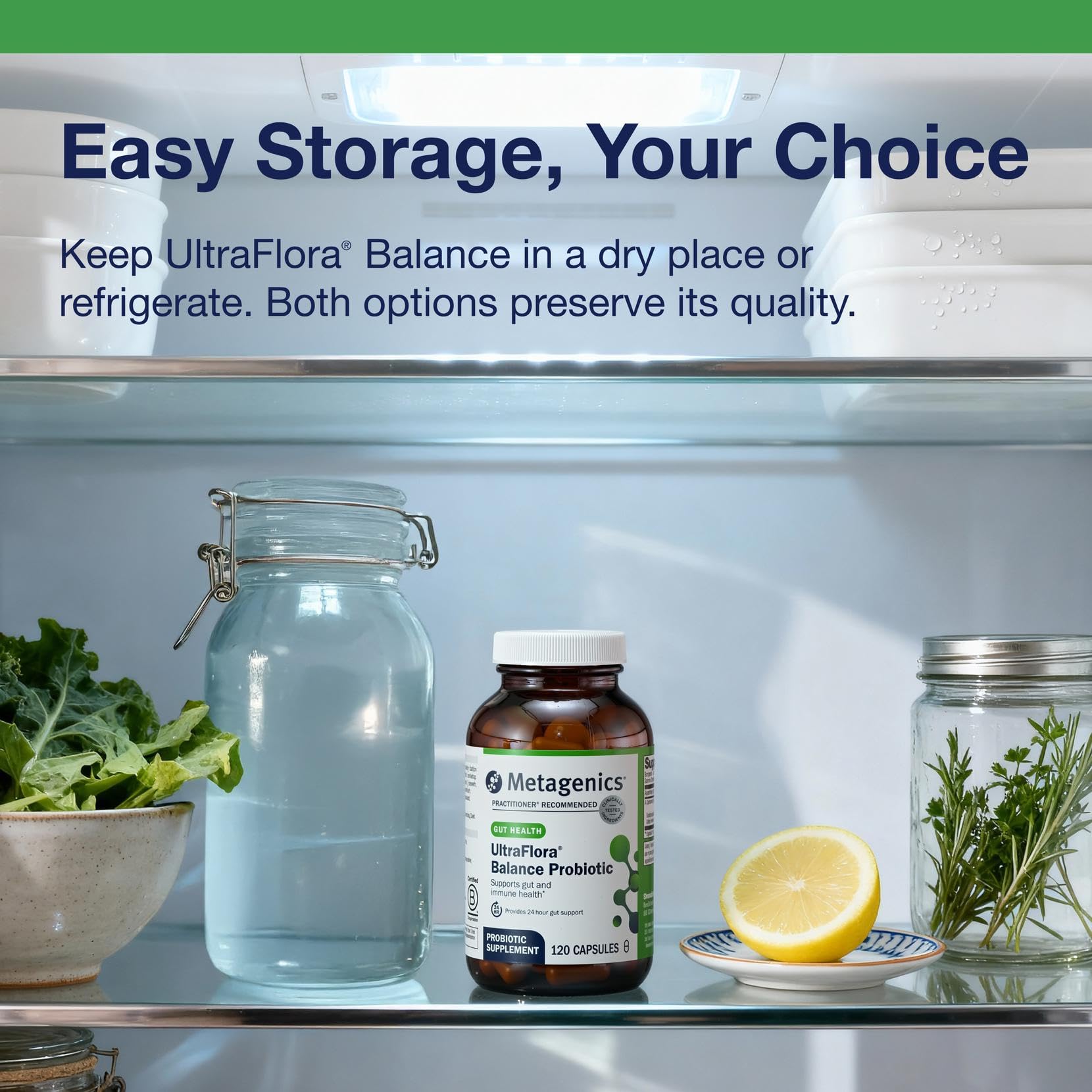 Metagenics UltraFlora Balance GMP seal reflecting high quality manufacturing