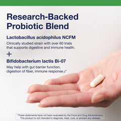 Metagenics UltraFlora Balance label detail showing strains and dosage