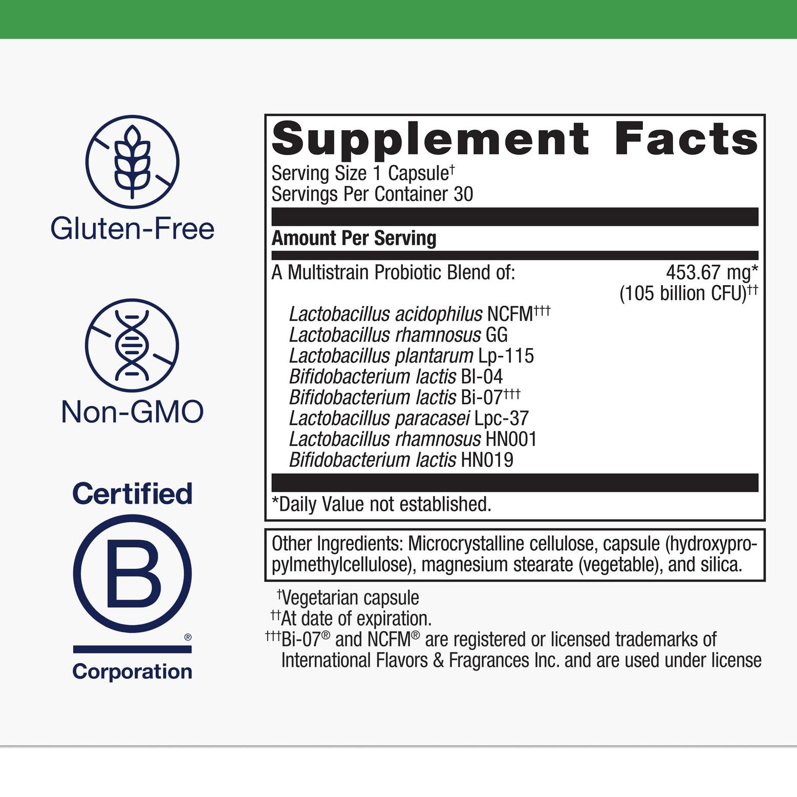 Graphic illustration of eight probiotic strains in the formula