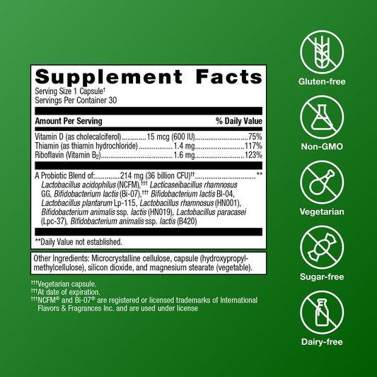 UltraFlora Complete label showing multi-strain probiotic information