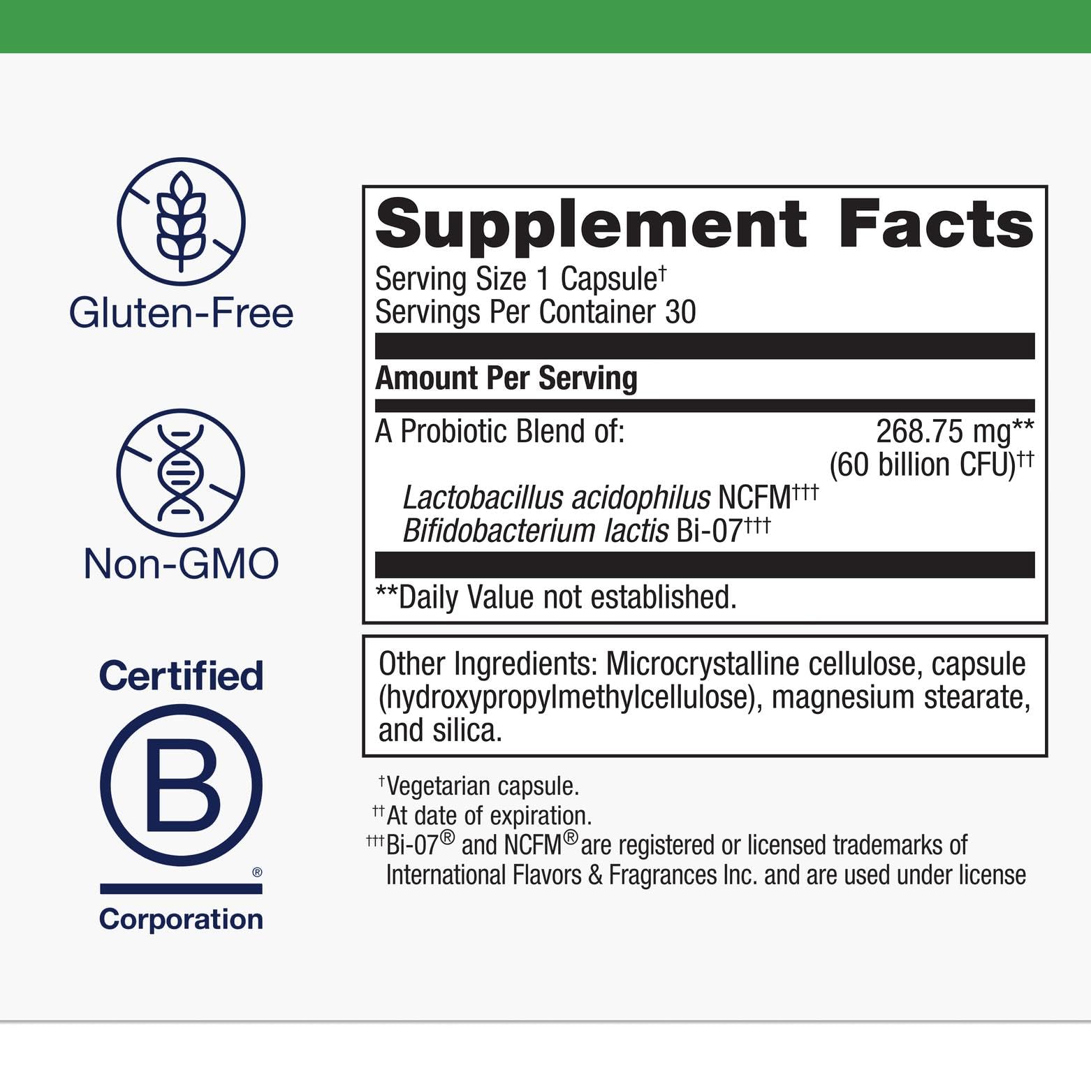 Close-up of Lactobacillus acidophilus NCFM strain in UltraFlora IB Probiotic