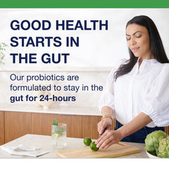 Product label for Metagenics UltraFlora Kids Probiotic showing key details