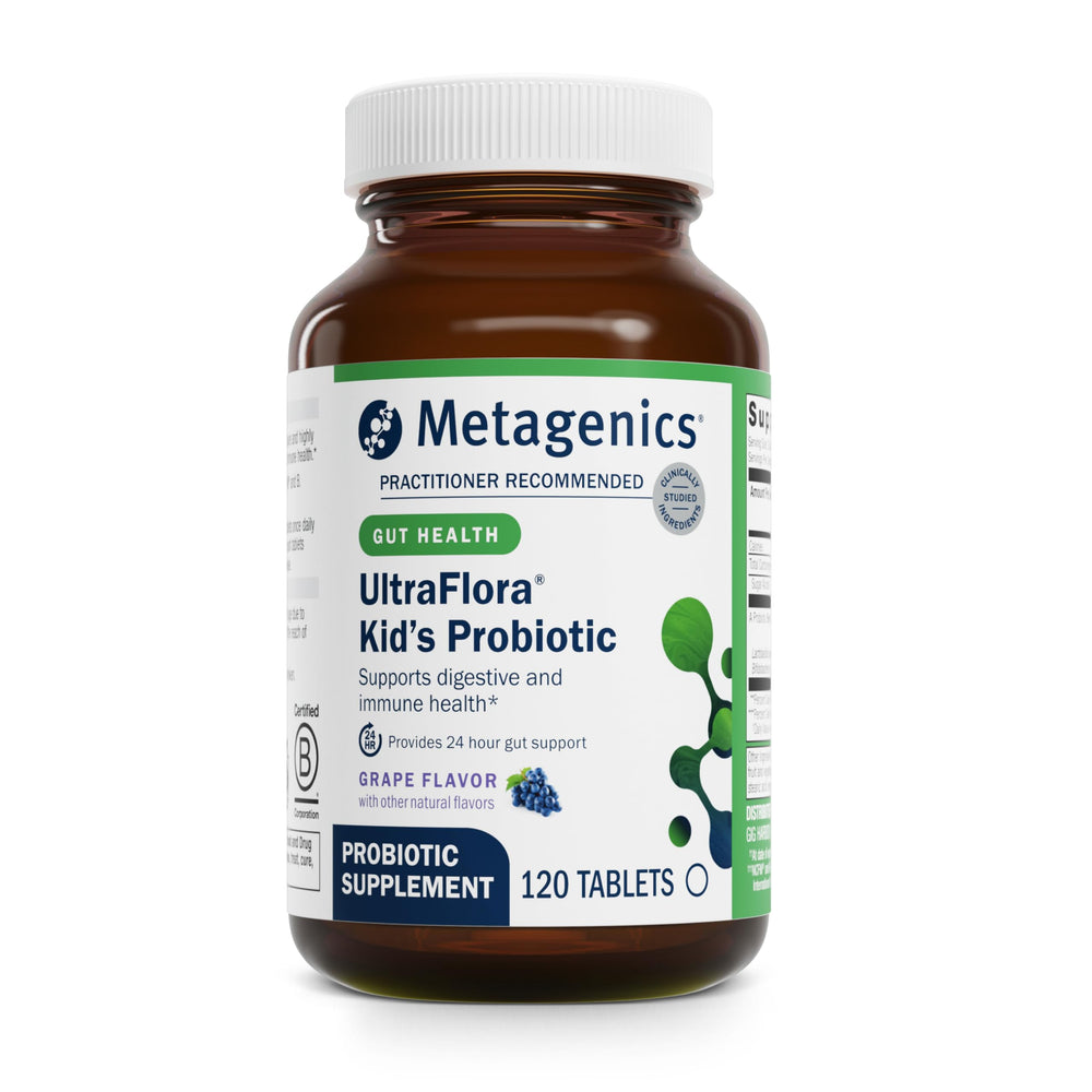 Metagenics UltraFlora Kids bottle front for daily probiotic use