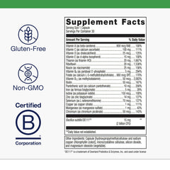 Back and side label details showing probiotic and vitamin blend