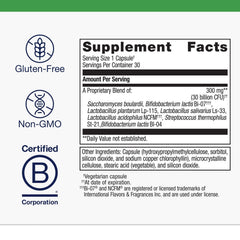 Metagenics UltraFlora Spectrum capsules being poured for easy daily digestive use.