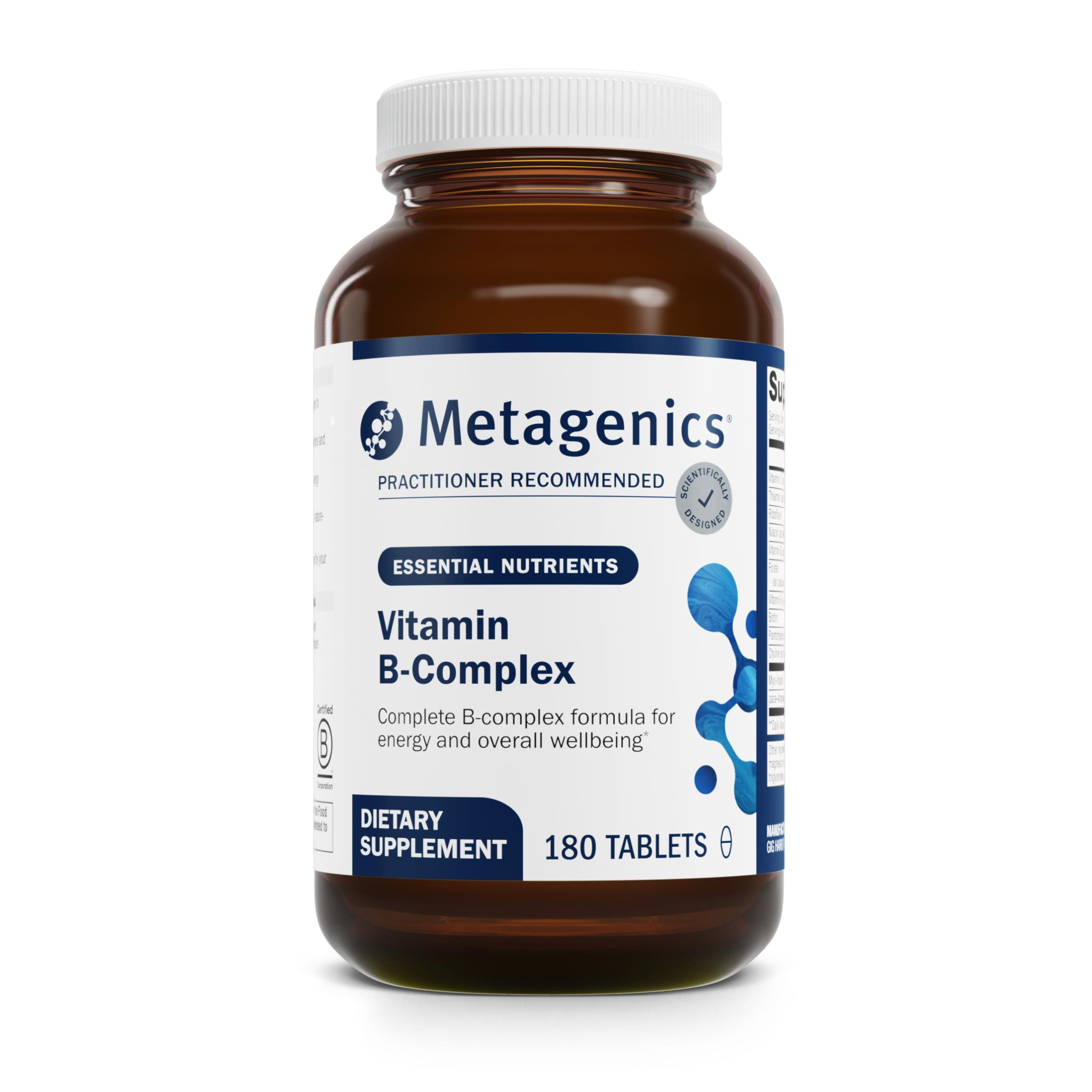 Hero image of Metagenics Vitamin B-Complex bottle with 180 tablets