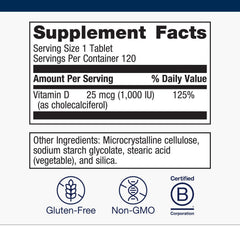 Close-up of Vitamin D3 1000 IU microtablet