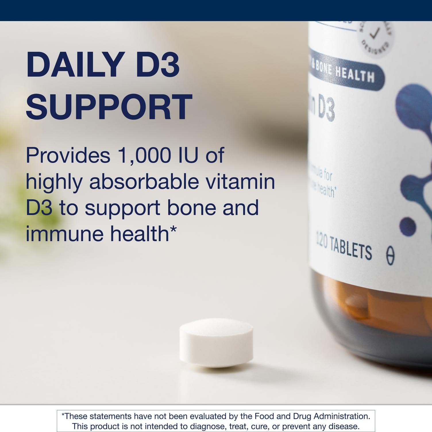 Side view of Metagenics Vitamin D3 bottle and box