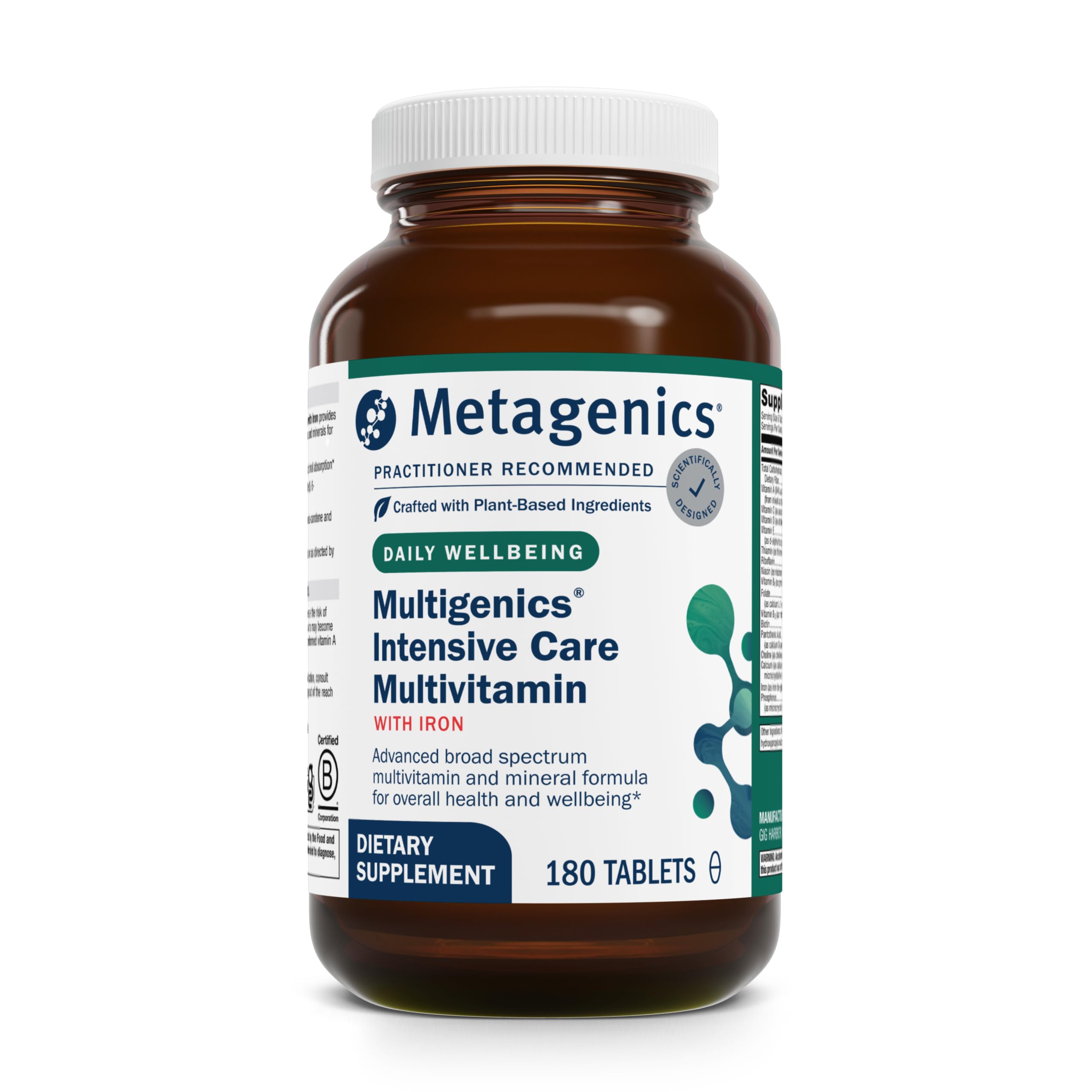 Bottle of Metagenics Multigenics Intensive Care multivitamin with label