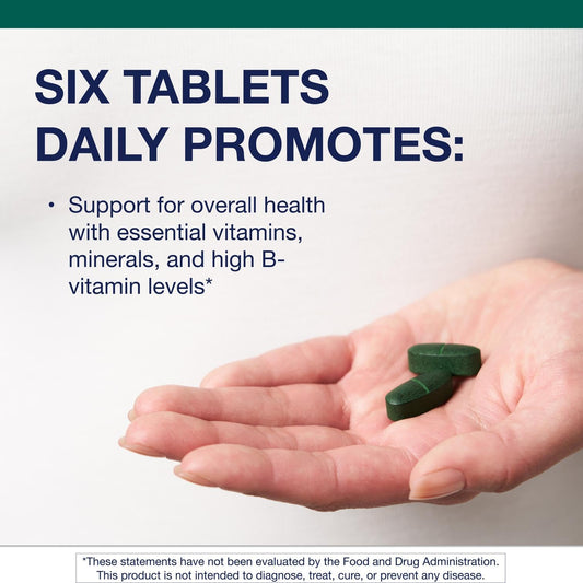 Close-up of bottle label highlighting iron and B vitamins