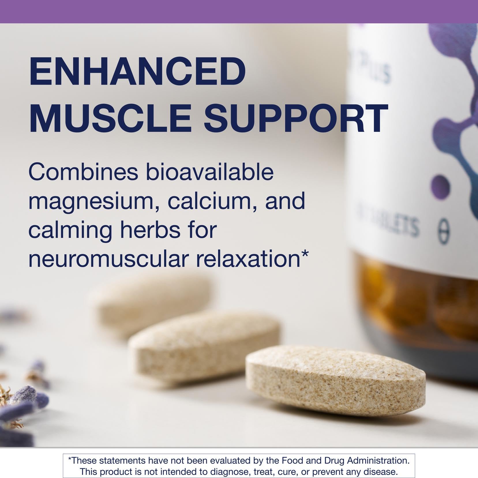 Lemon balm ingredient highlighted for Herbal Relaxation Support in MyoCalm Plus