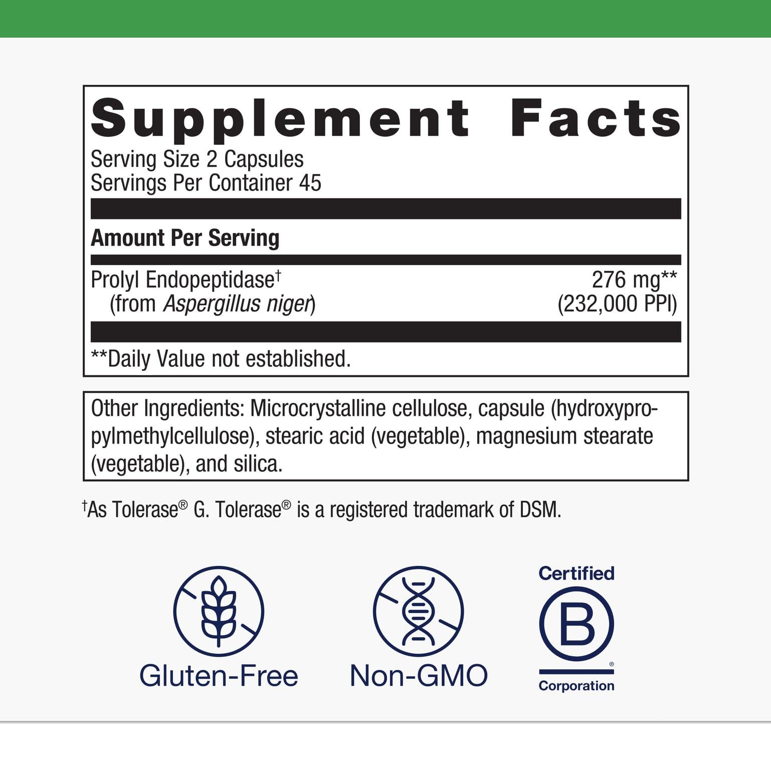 Metagenics SpectraZyme Gluten Digest bottle label