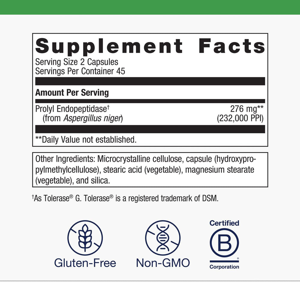 Metagenics SpectraZyme Gluten Digest bottle label