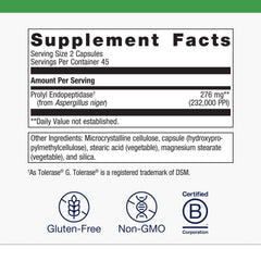 Metagenics SpectraZyme Gluten Digest bottle label