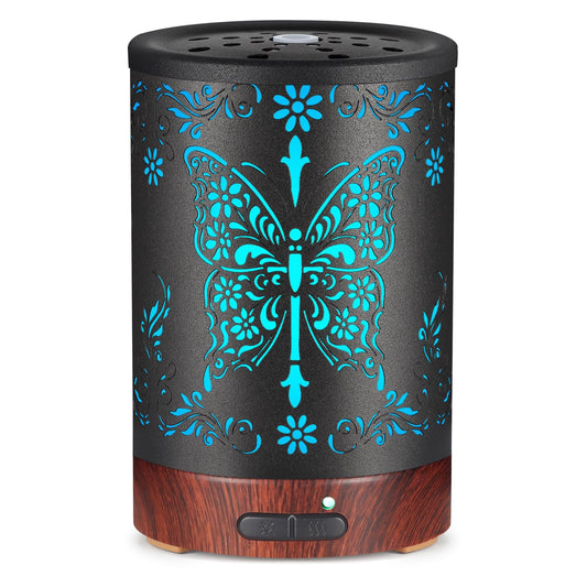 Metal butterfly design essential oil diffuser with 150ml water tank