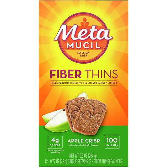 Metamucil MultiGrain Fiber Wafers Apple Crisp 12 ct Pack of 2
