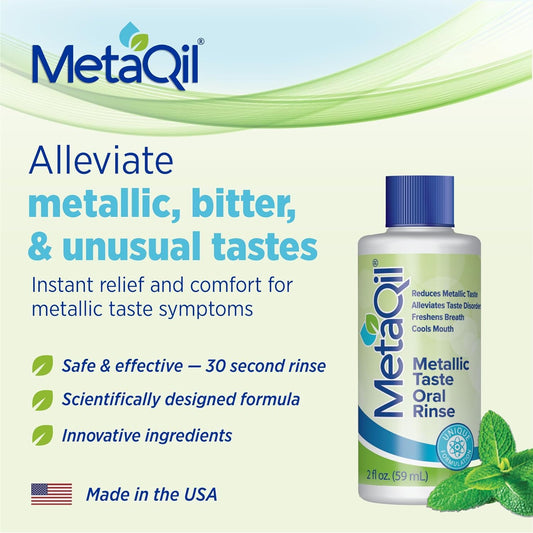 MetaQil Oral Rinse 2oz bottle back label