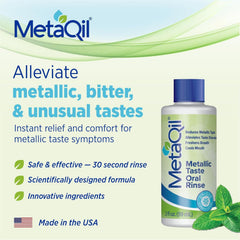 MetaQil Oral Rinse 2oz bottle back label