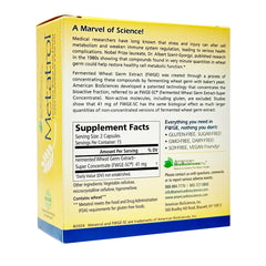 Close-up of Metatrol label showing immune support and gluten-free claim