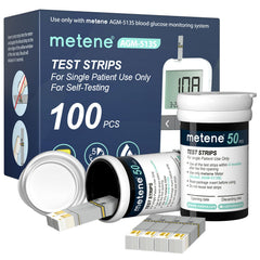 Metene AGM-513S strip package image showing compact home testing packaging for convenience