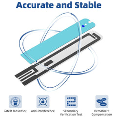 Metene TD-4116 strip inserted into meter for quick, reliable glucose reading