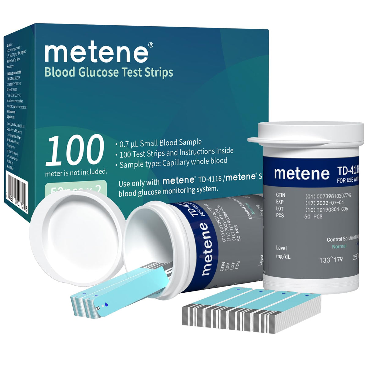 Metene TD-4116 test strip in vial for reliable, convenient use