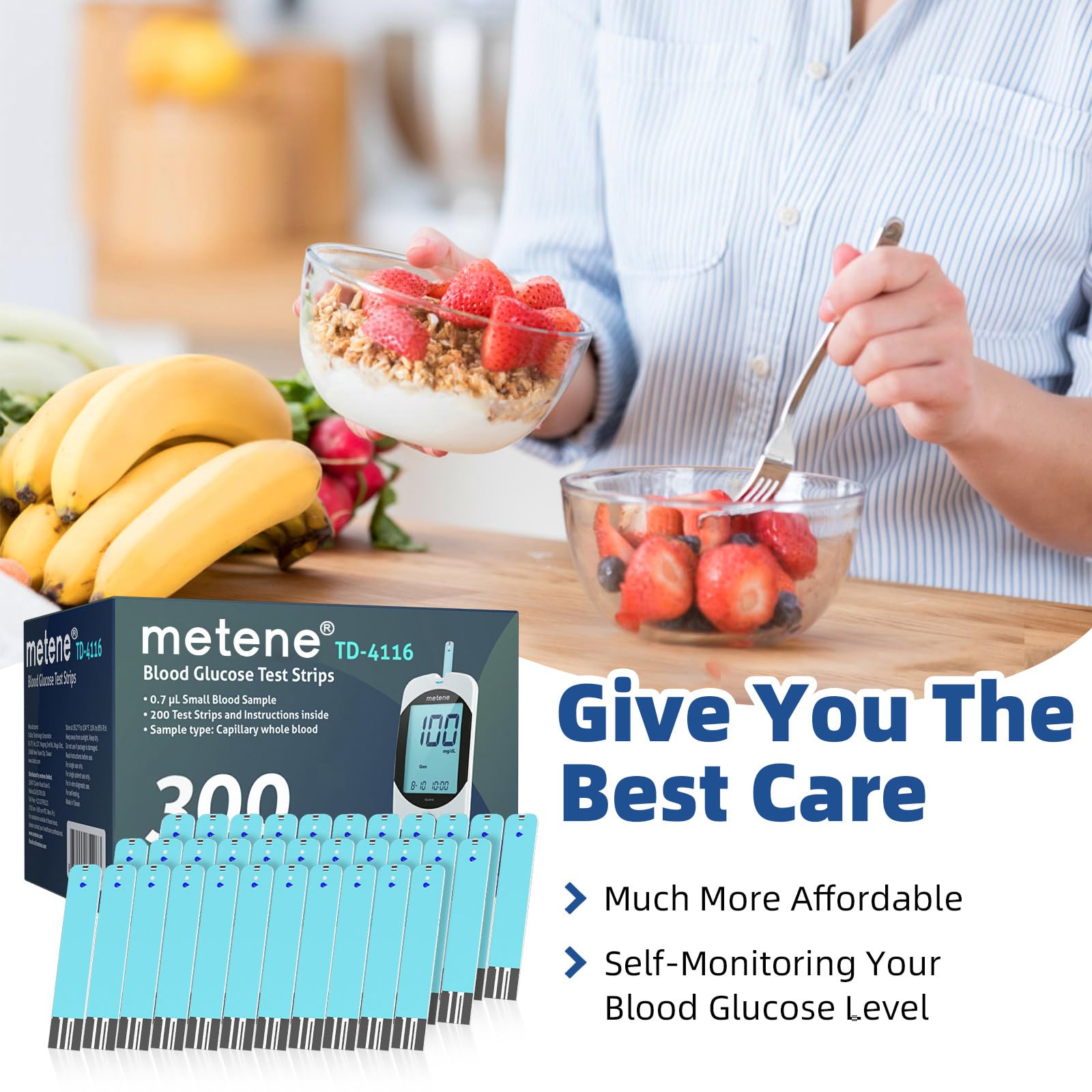 Metene TD-4116 test strip storage keeps results stable