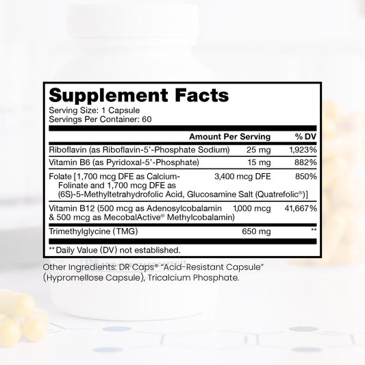 Front view of Methyl B Complete bottle label