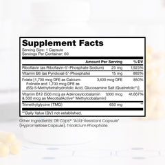 Front view of Methyl B Complete bottle label