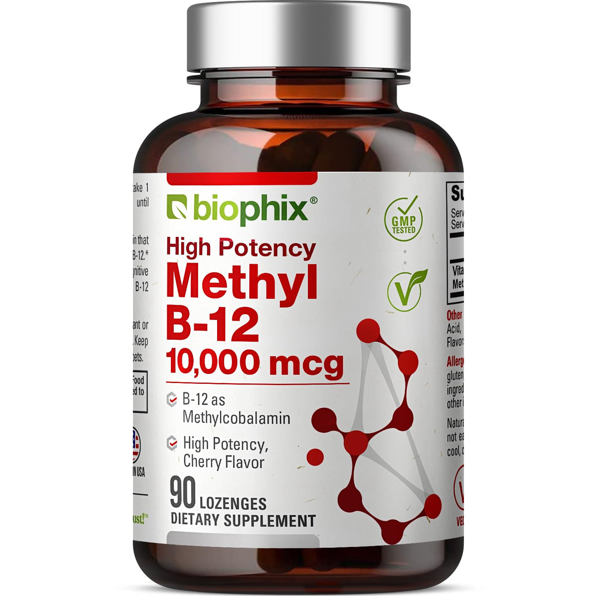 Methyl B-12 10,000 mcg cherry-flavored vegan lozenge