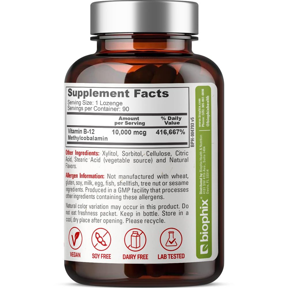 Product packaging showing cherry flavor and 90 vegan lozenges