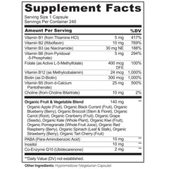 Methylfolate, B6 (P5P), and B12 (methylcobalamin) ingredients