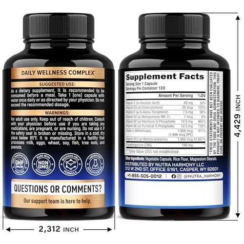 Capsules of methylated B complex vitamins