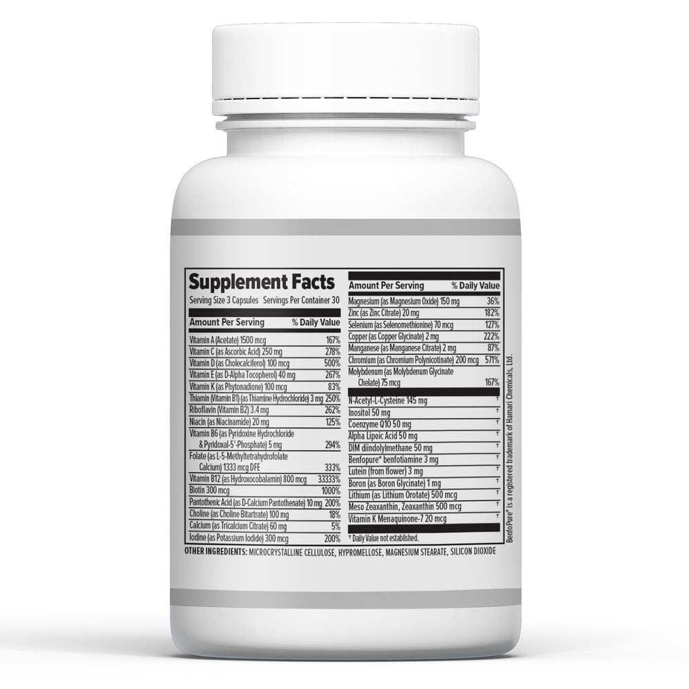 Label showing 800 mcg Vitamin B12 content