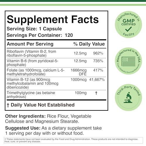 Back label of Double Wood Methylated Multivitamin bottle
