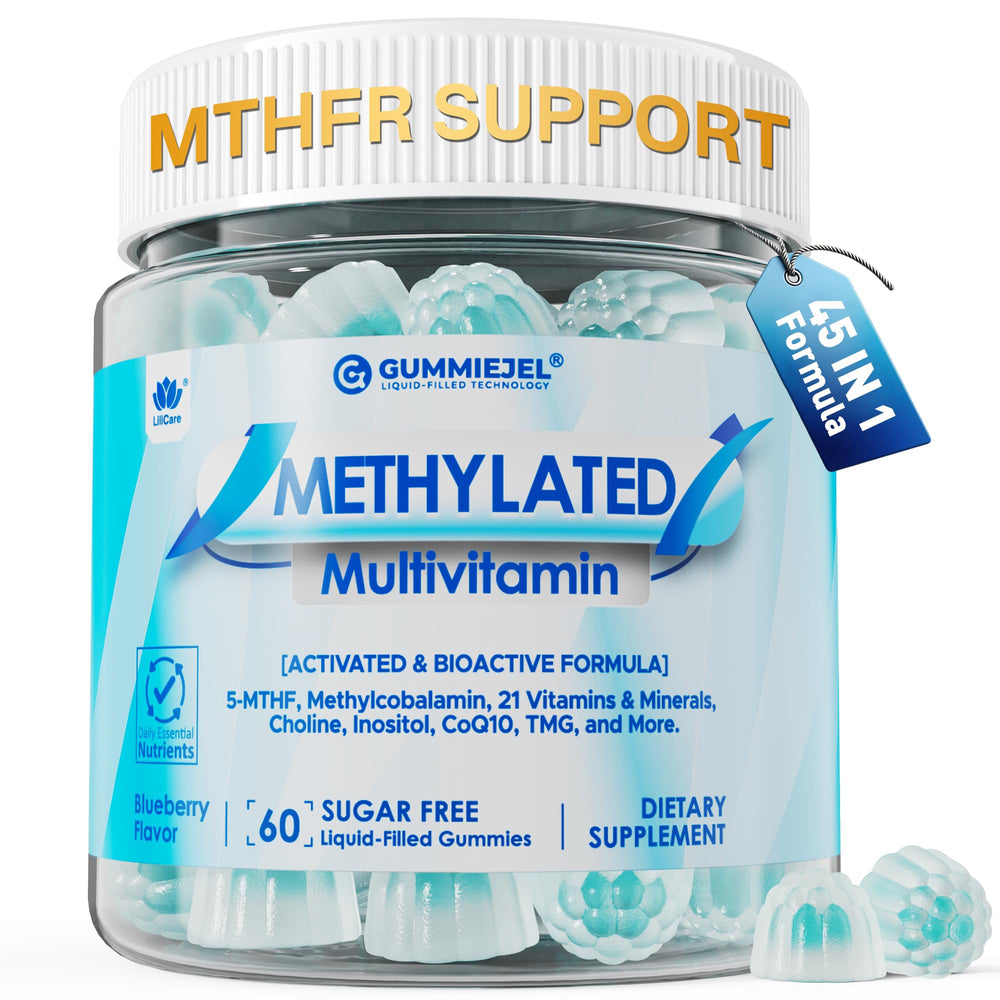 Front label of Methylated Multivitamin Gummies for men and women