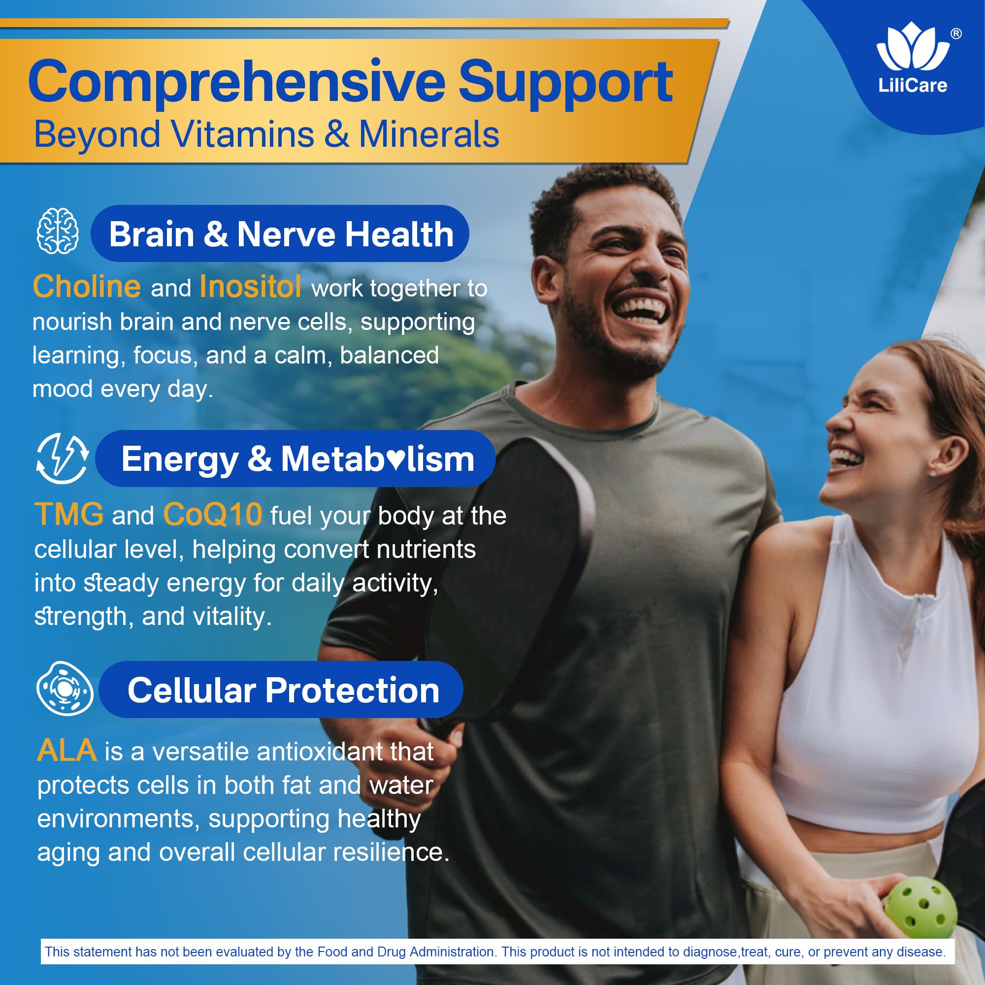 Choline and TMG ingredients on supplement panel