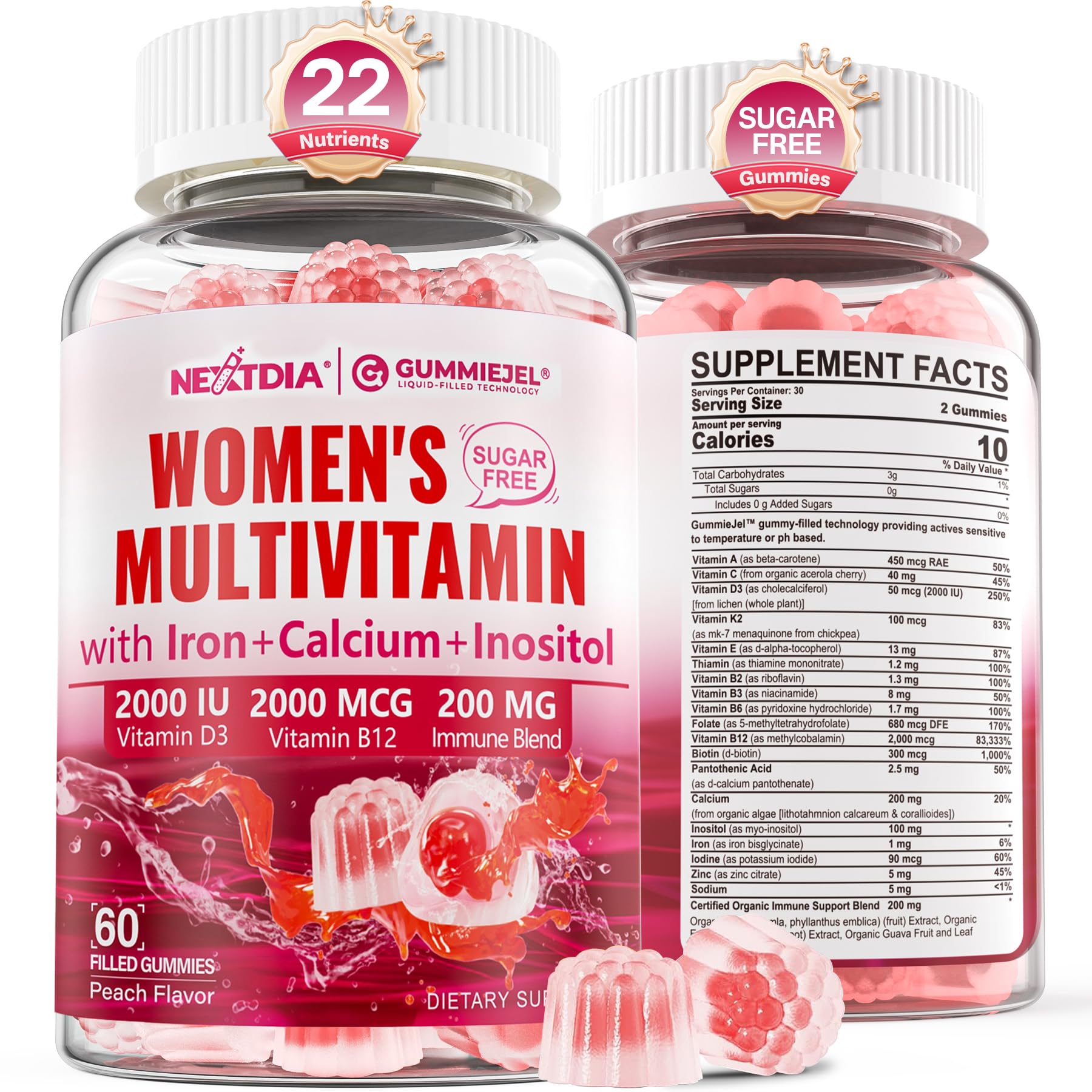 Bottle of Methylated Multivitamin for Women Gummies – 60 count (vegan)