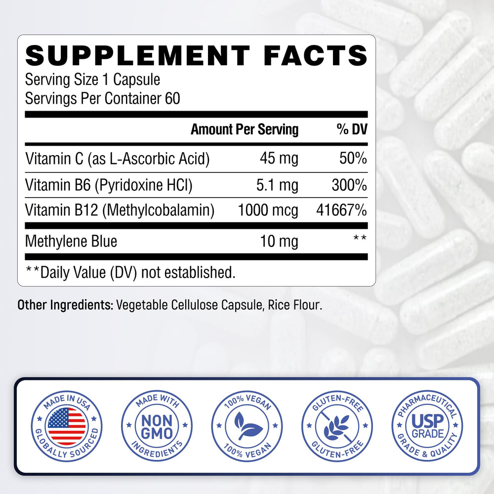60 capsules, two-month supply label