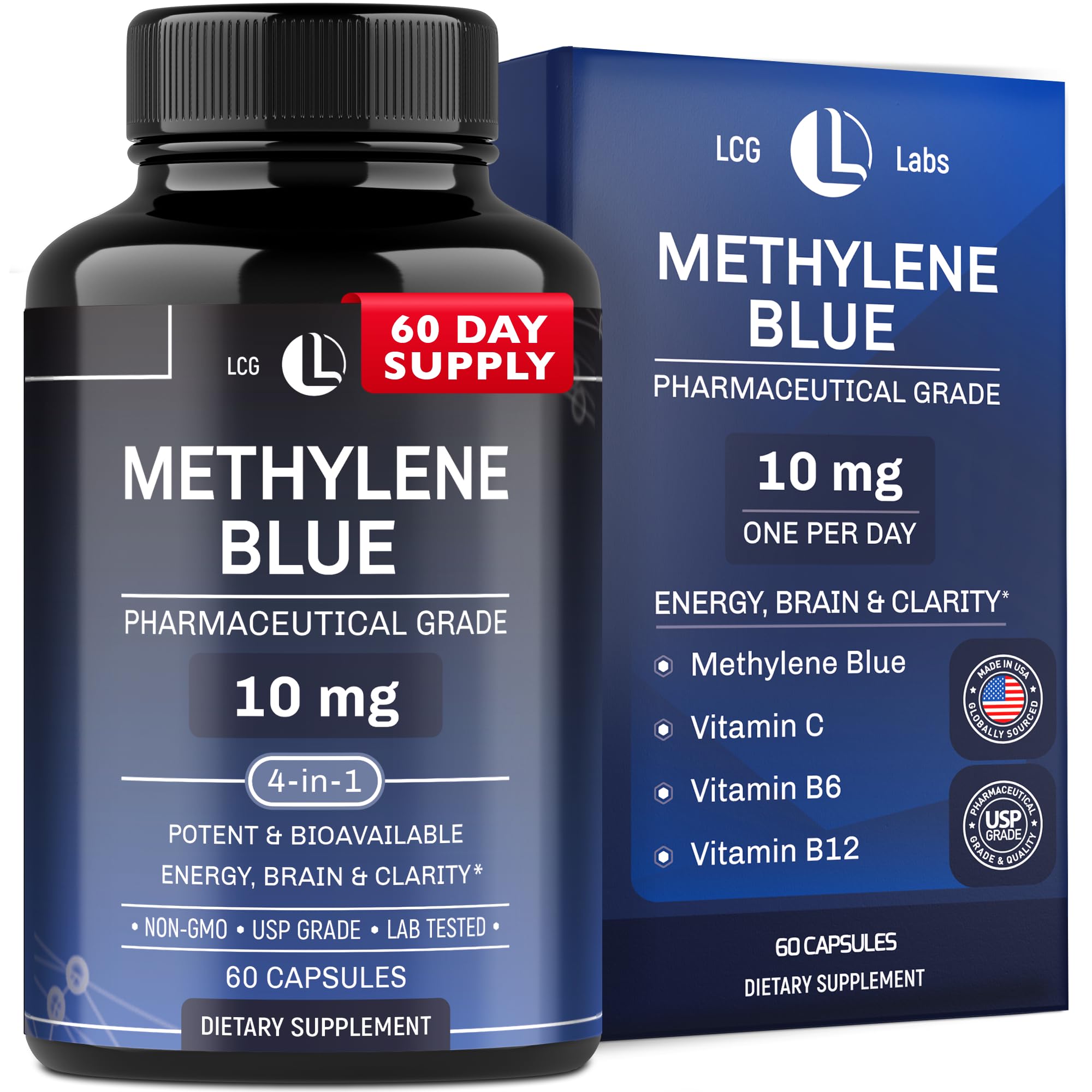 Methylene Blue Pharmaceutical Grade 10 mg - 60 Capsules | Made in USA ...