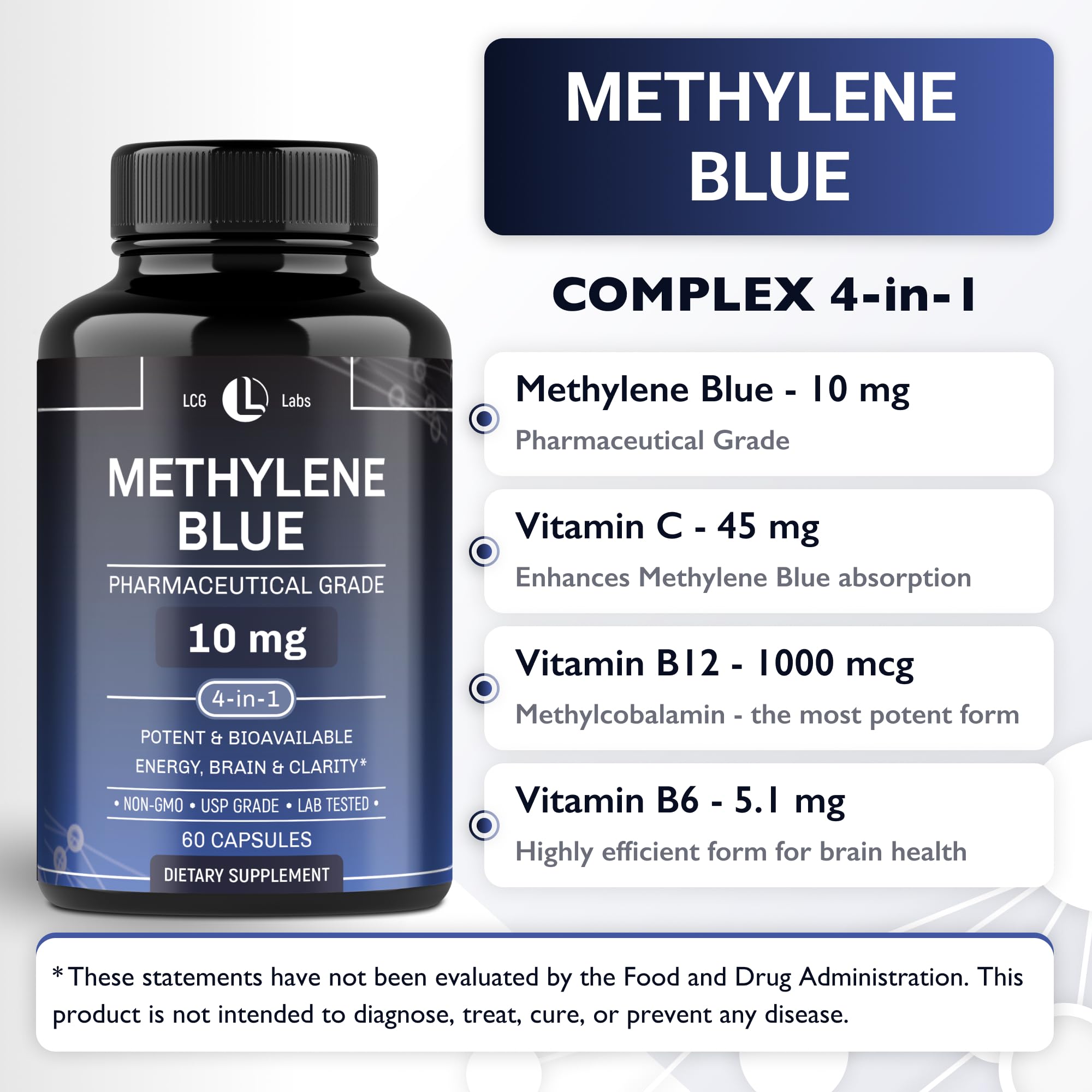 GMP-certified manufacturing process for Methylene Blue capsules