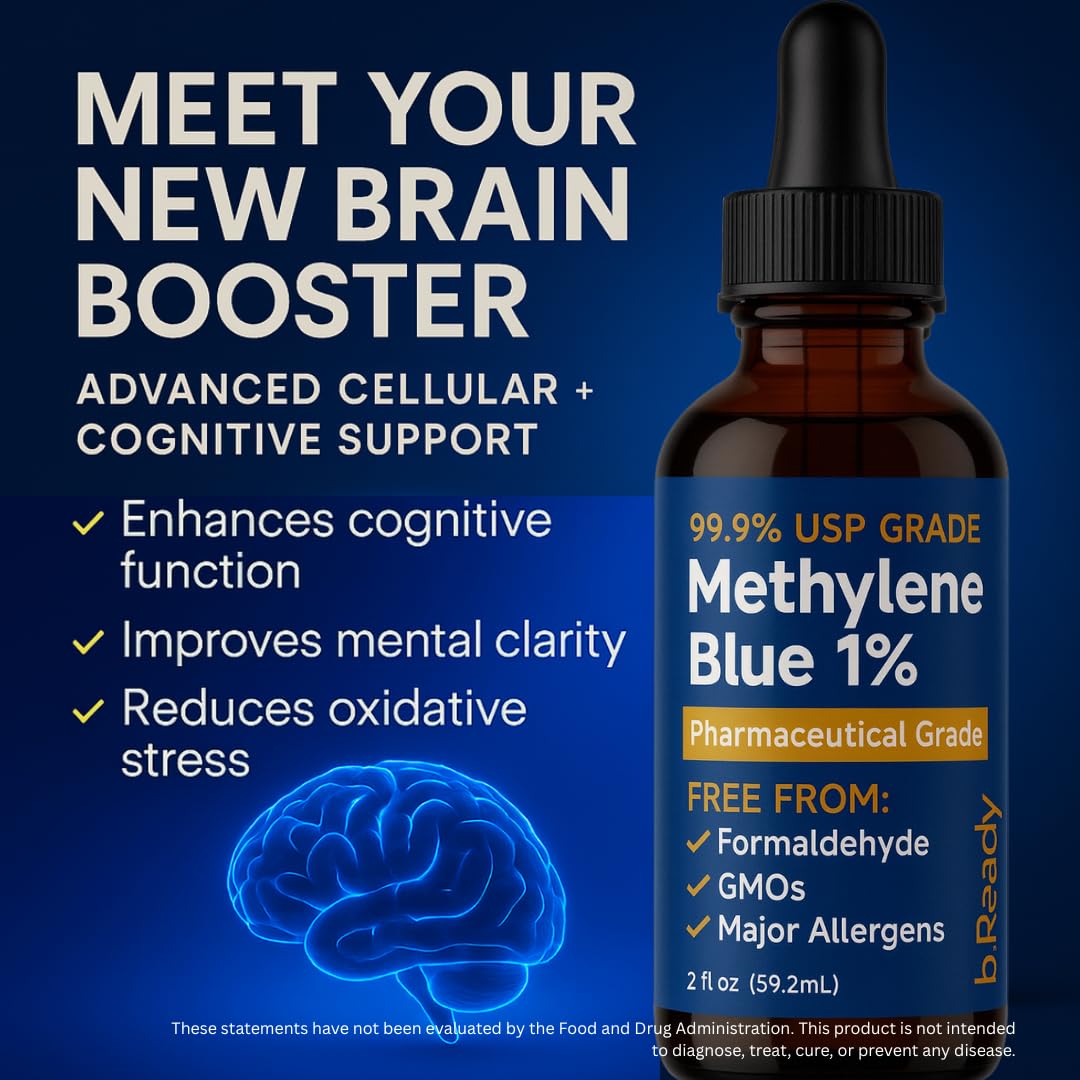 Close-up showing 10 mg per drop in 1% USP methylene blue solution