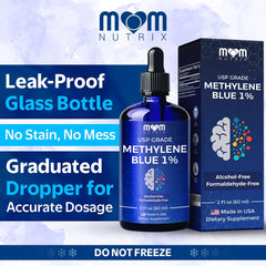 Alcohol-free, formaldehyde-free, dye-free methylene blue solution