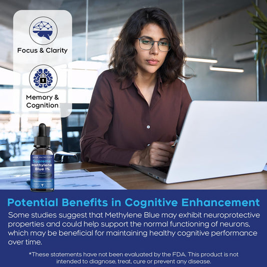 Brain health and cognitive support concept with methylene blue