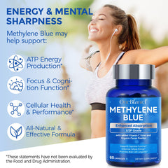 Methylene Blue capsules with vitamin C ester and organic cacao powder