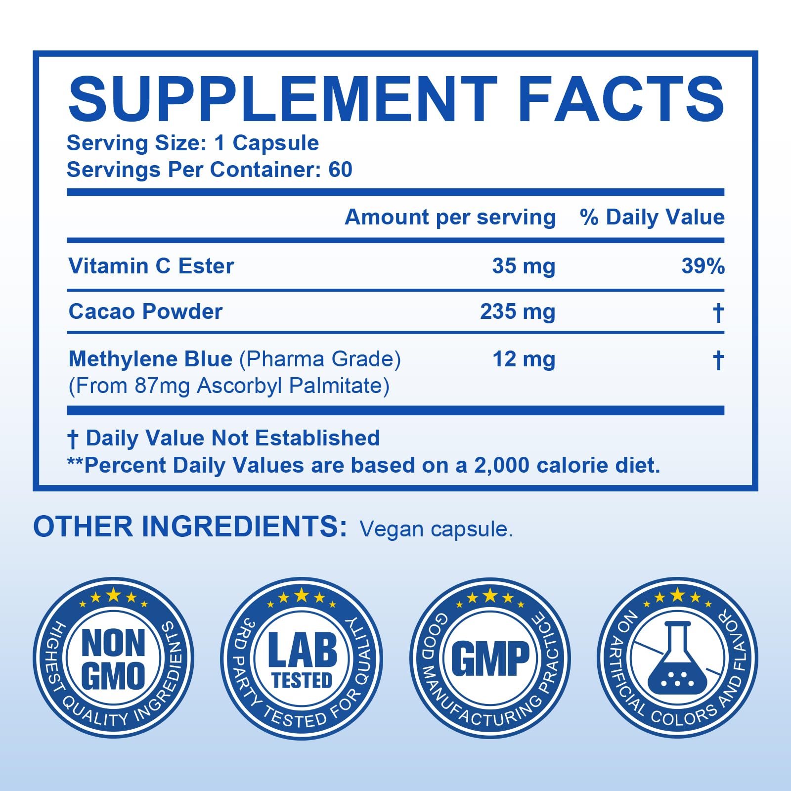 Capsule designed for cognitive support, focus and mental clarity