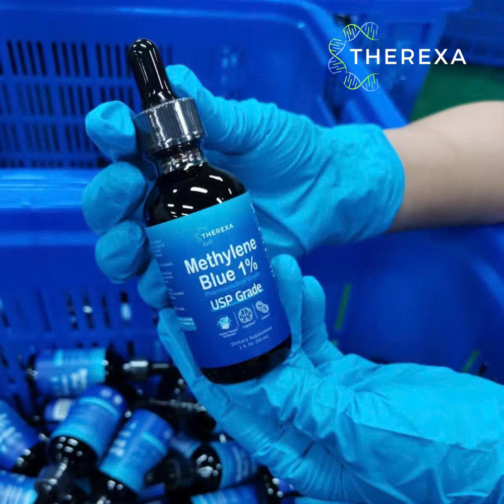 Graduated glass dropper next to the bottle for precise dosing