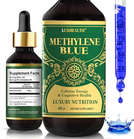 Front view of Methylene Blue Drops 1% 2 fl oz bottle