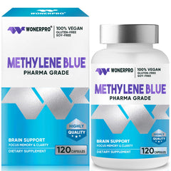 Methylene Blue pharma-grade capsules bottle with vitamin C ester